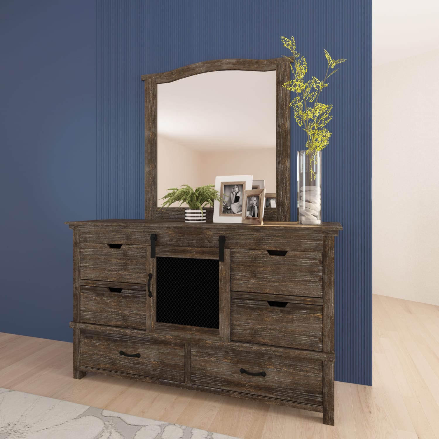 16. 3D Lifestyle Render of Barnwood Dresser